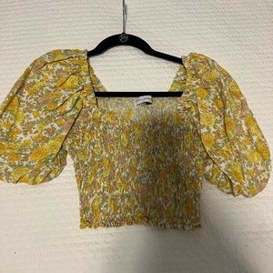 Faithful the Brand Yellow Flower Crop Top. Size S.